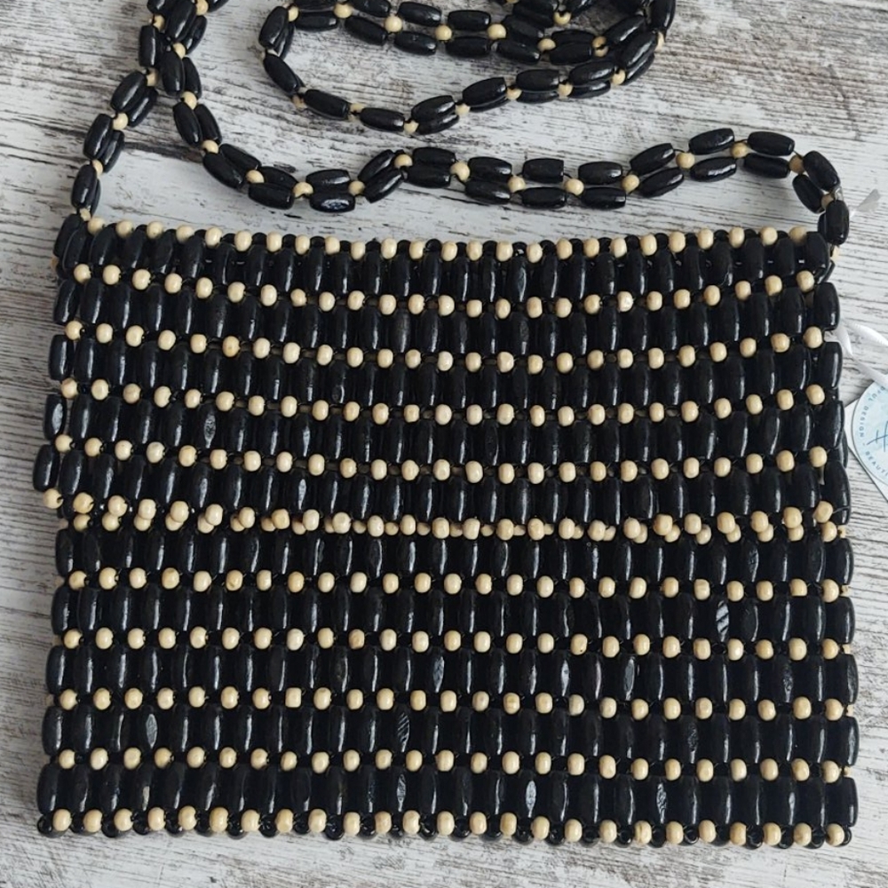 NWT Sigrid Olsen Wood Beaded Crossbody